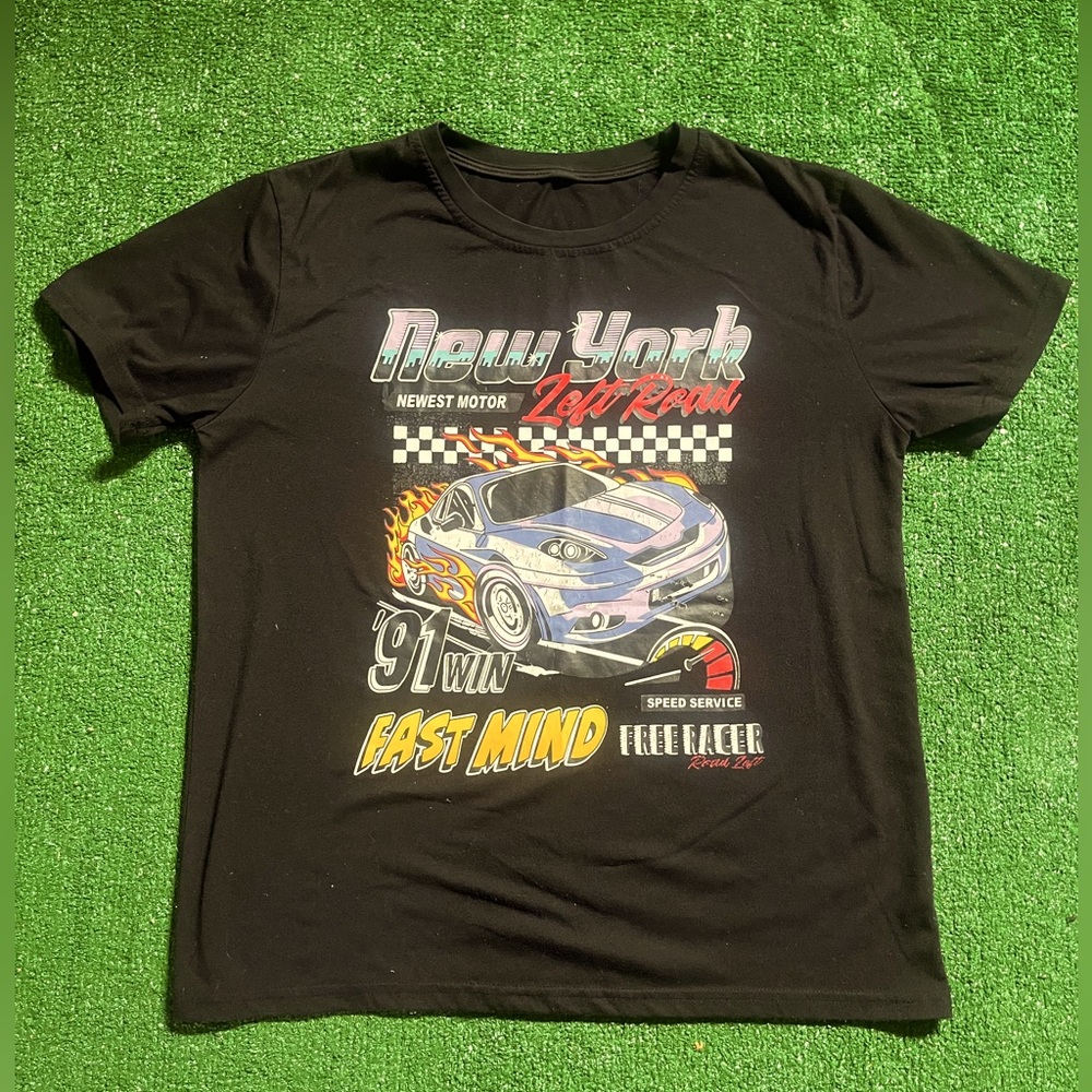 BLACK NEW YORK RETRO CAR TEE